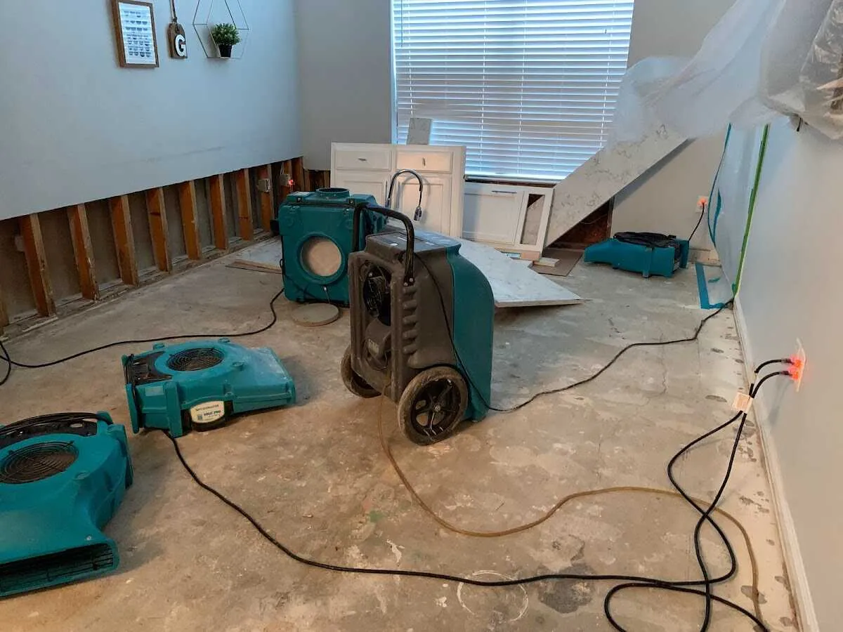 Dehumidifier in flood-cut room for Water Extraction & Removal in Olmsted Falls